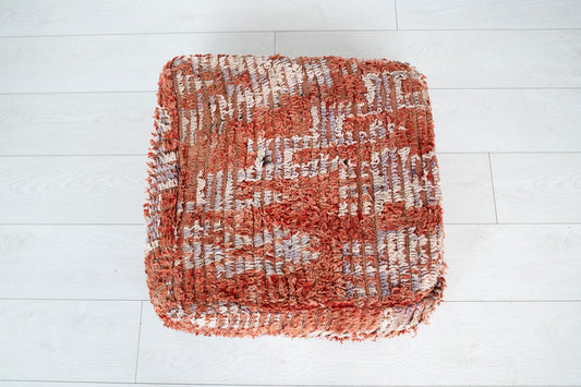 Handmade Moroccan Wool Pouf Floor Cushion Boho Ottoman Pet Bed and Meditation Seat