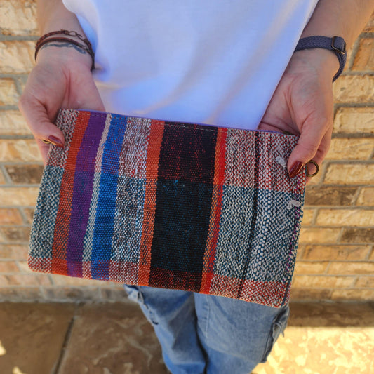 Upcycled Moroccan Blanket Crossbody Bag: Vintage Boho Chic Handbag with Bohemian Flair