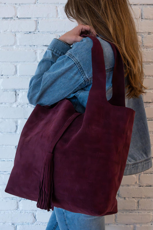 Moroccan Handcrafted Leather Tote: Stylish Everyday Carry for Work, Travel & Shopping, Slouchy Hobo Bag