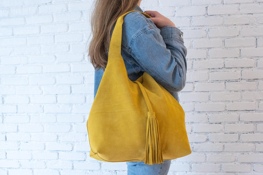 Moroccan Handcrafted Leather Tote: Stylish Everyday Carry for Work, Travel & Shopping, Slouchy Hobo Bag