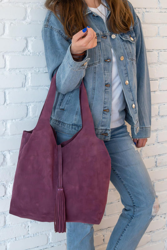 Moroccan Handcrafted Leather Tote: Stylish Everyday Carry for Work, Travel & Shopping, Slouchy Hobo Bag