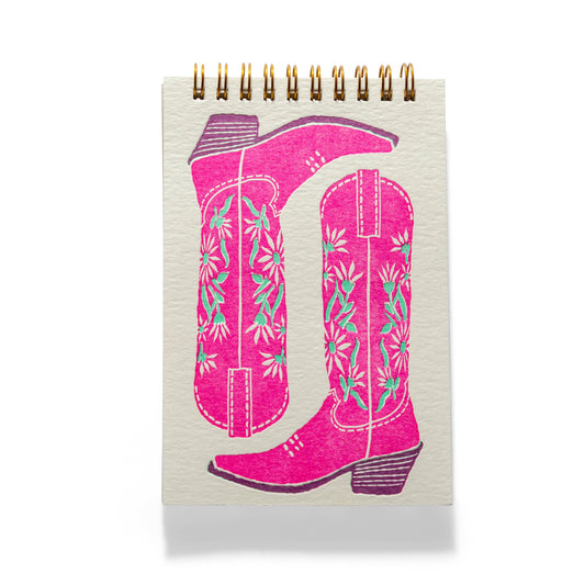 Pink Boots | Letterpress Notebook
