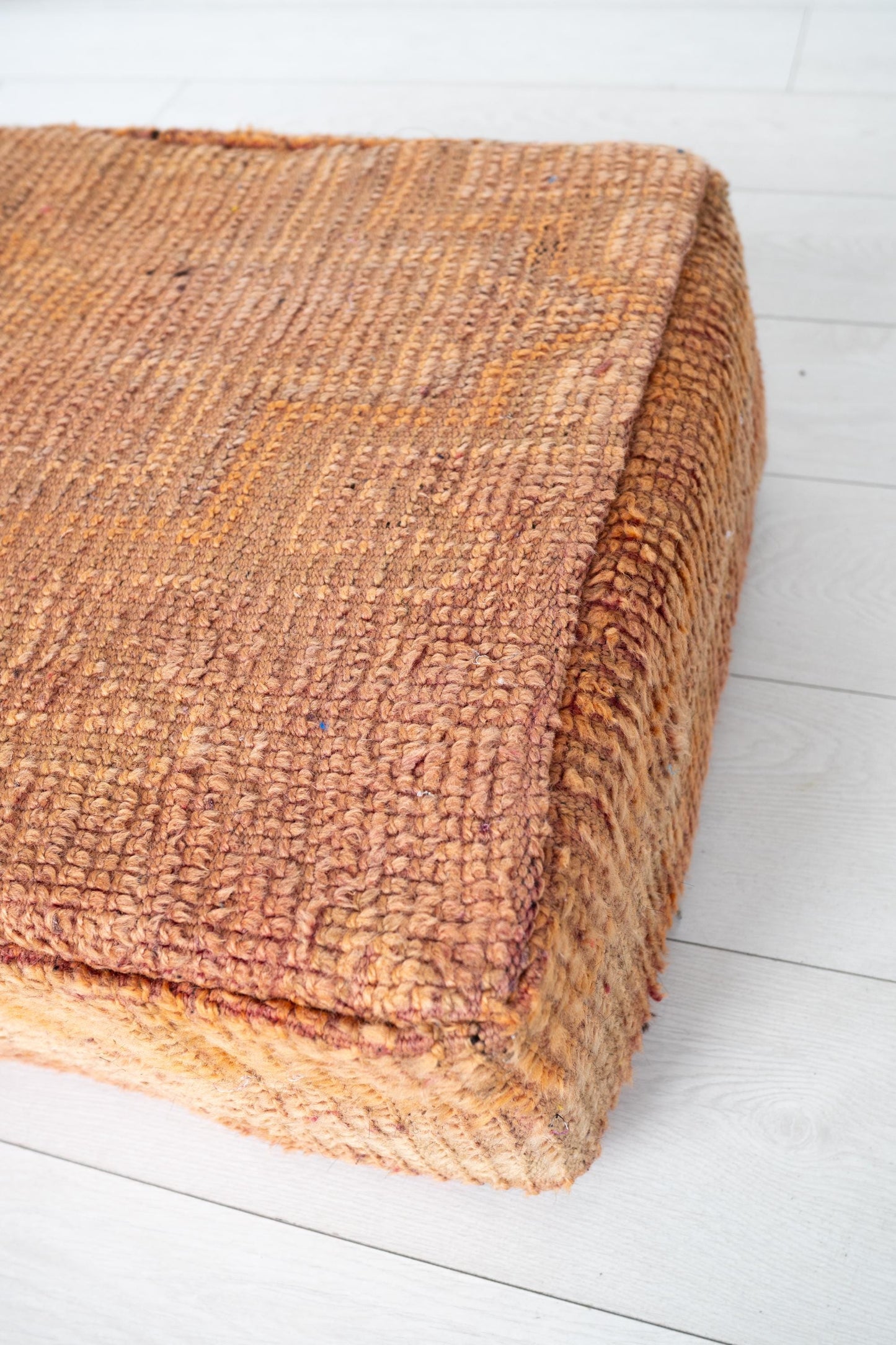 Handmade Moroccan Wool Pouf Floor Cushion Boho Ottoman Pet Bed and Meditation Seat