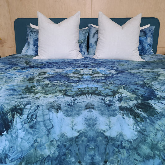 Ocean Tide Tie-Dye Duvet Cover Set | Boho Cotton Bedding for Dorm & Home | Twin XL to King