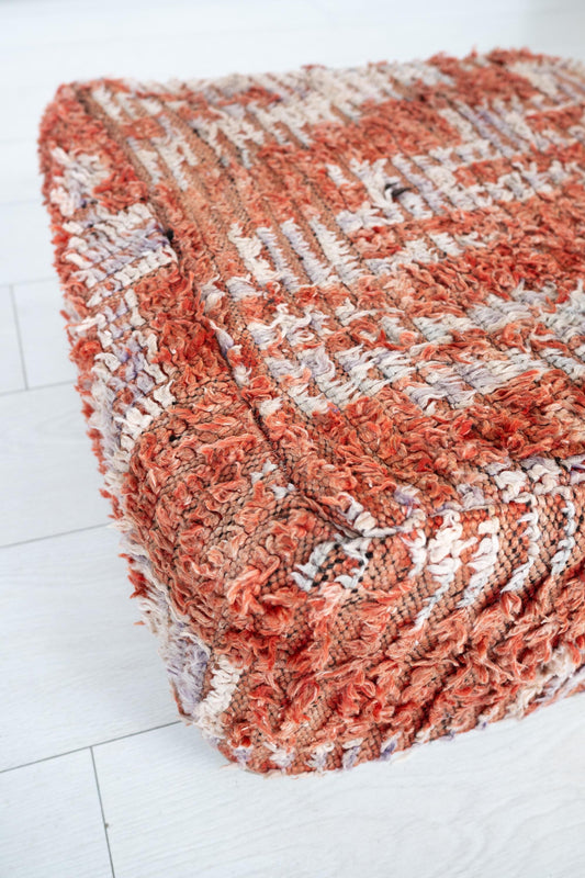 Handmade Moroccan Wool Pouf Floor Cushion Boho Ottoman Pet Bed and Meditation Seat