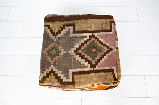 Handmade Moroccan Wool Pouf Floor Cushion Boho Ottoman Pet Bed and Meditation Seat