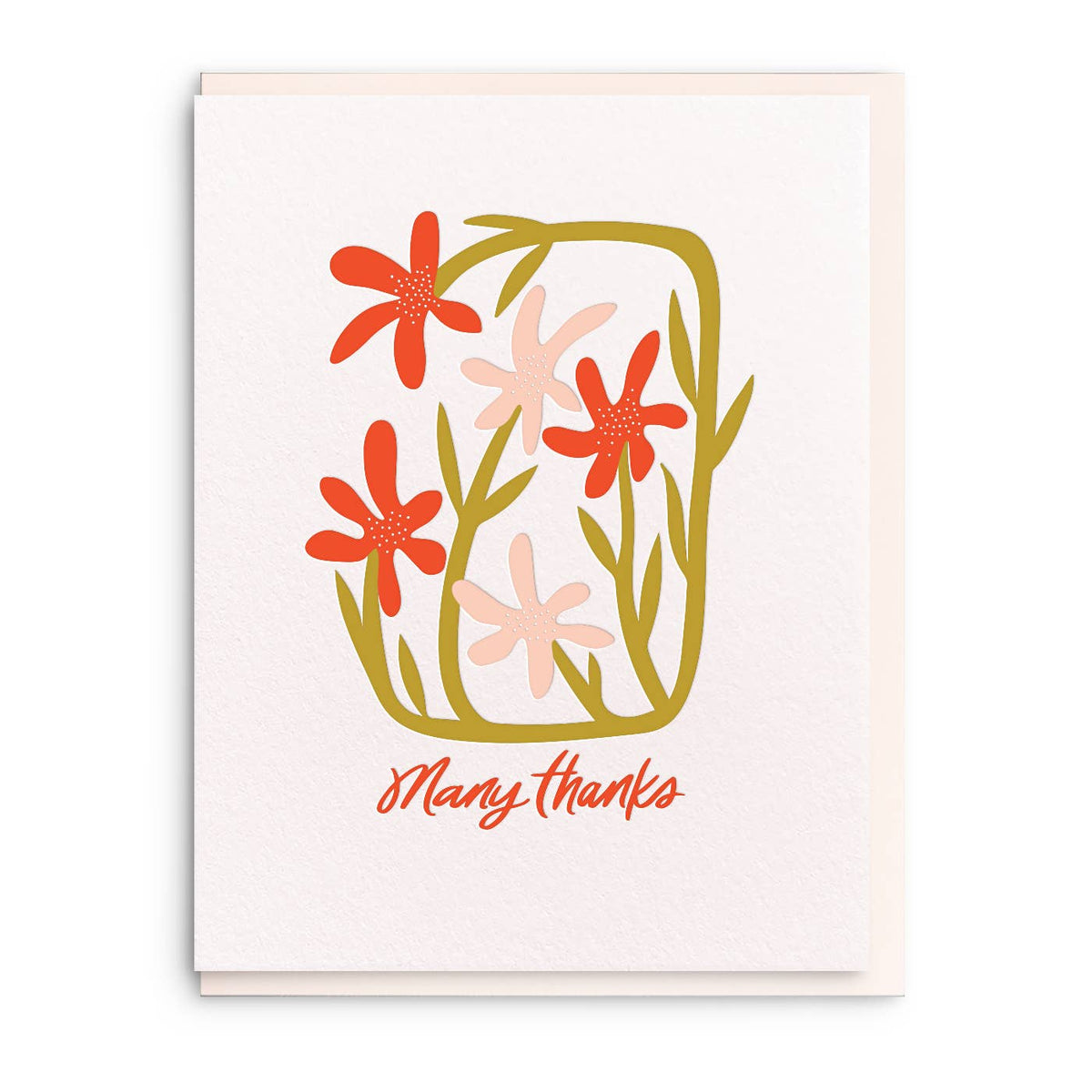Many Thanks - Letterpress Thank You Greeting Card
