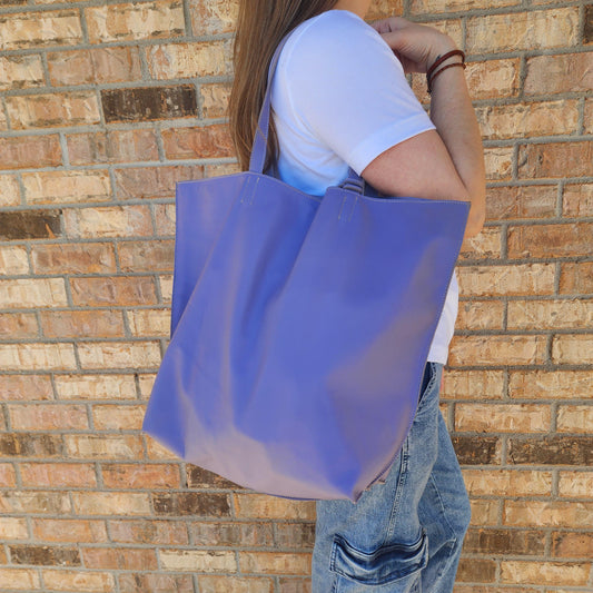 Authentic Moroccan Handcrafted Leather Tote: Versatile Everyday Carryall Shopper Bag