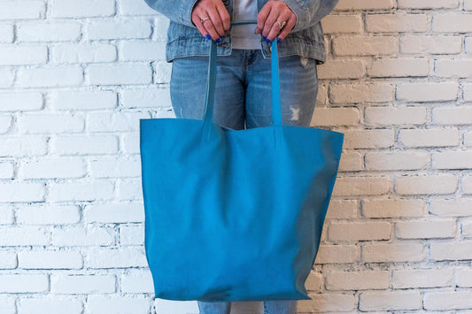 Authentic Moroccan Handcrafted Leather Tote: Versatile Everyday Carryall Shopper Bag