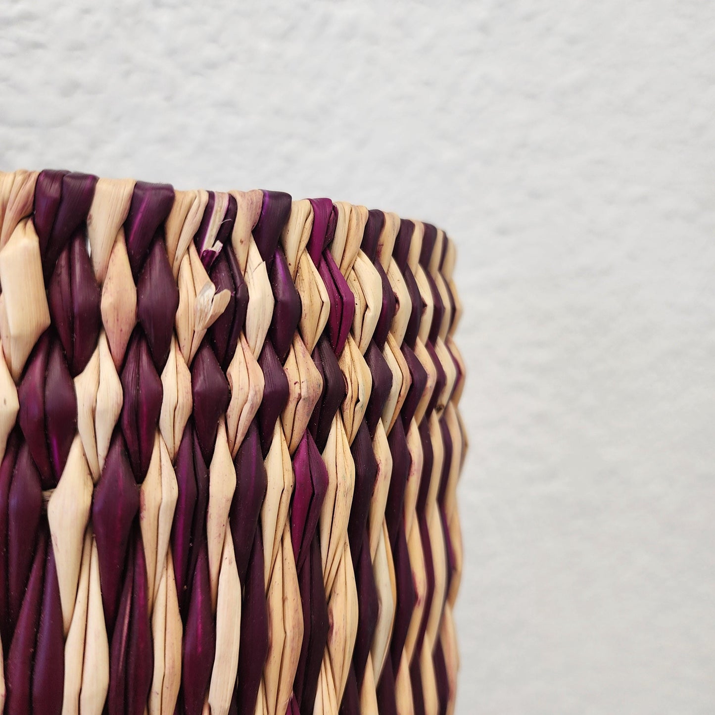 Vibrant Handwoven Moroccan Reed Basket - Essaouira Crafted Farmers Market Tote - African Shopping Carrier
