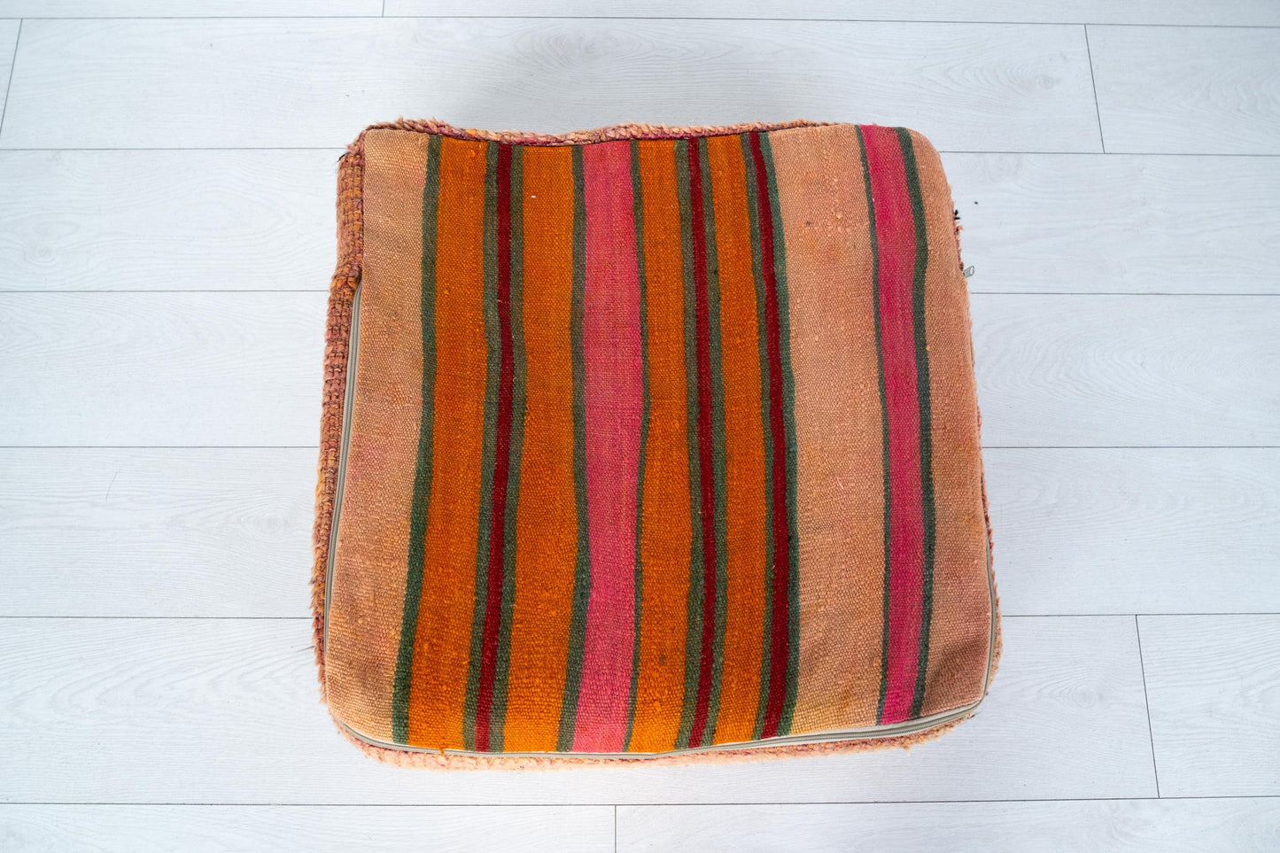 Handmade Moroccan Wool Pouf Floor Cushion Boho Ottoman Pet Bed and Meditation Seat
