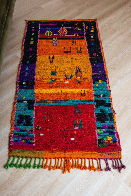 Vibrant Moroccan Boujaad Rug Runner