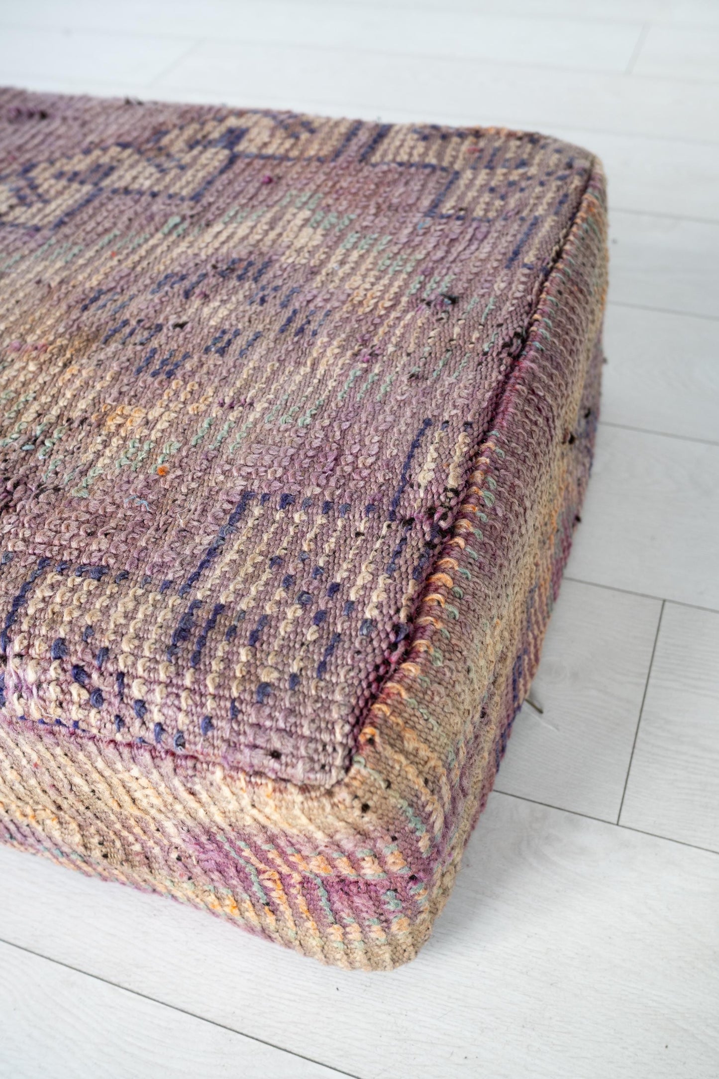 Handmade Moroccan Wool Pouf Floor Cushion Boho Ottoman Pet Bed and Meditation Seat