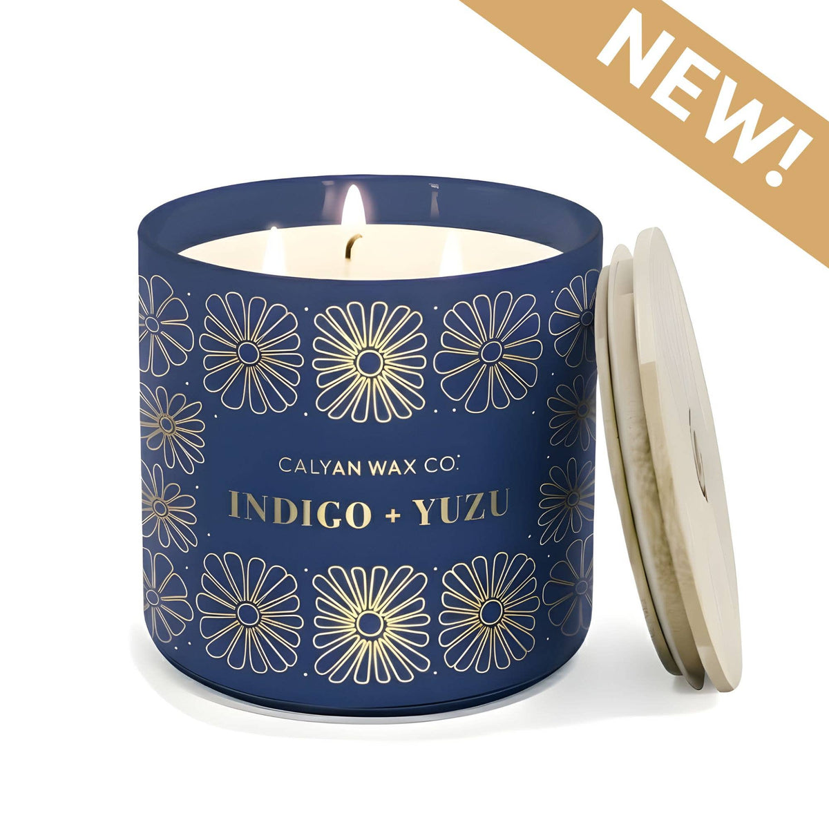 Indigo + Yuzu - 3 Wick Clear Glass Tumbler Soy Candle