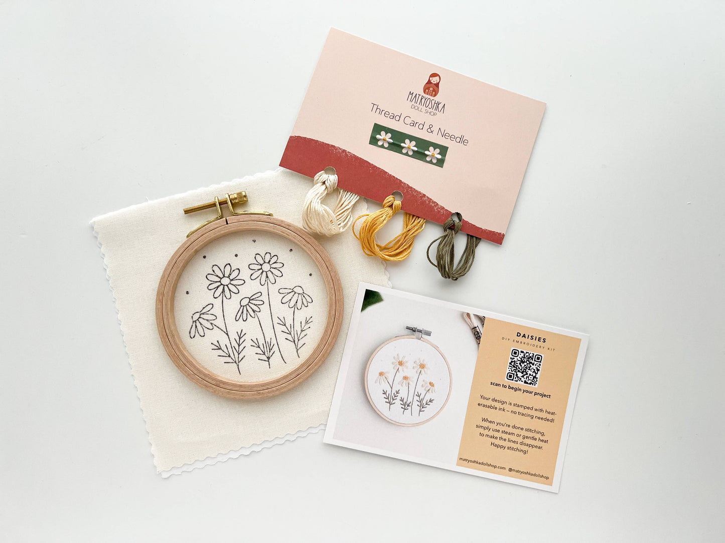 Daisies Embroidery DIY Kit