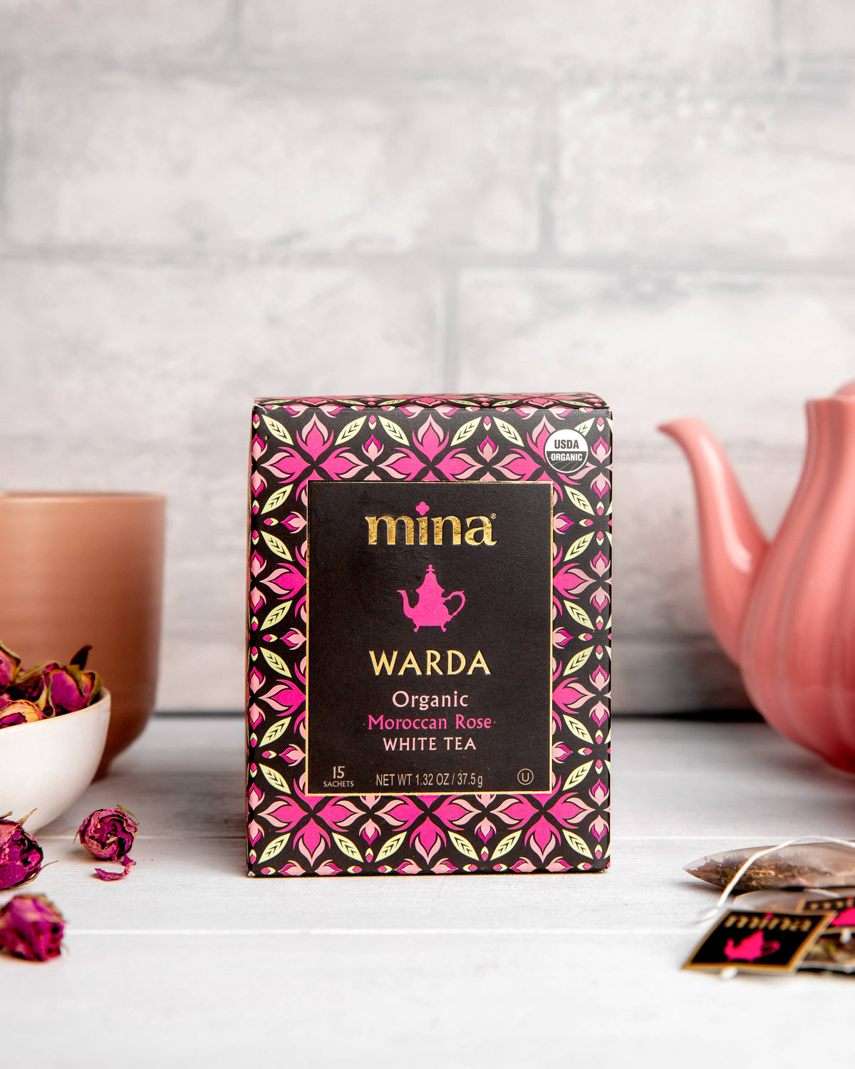 15 ct Warda Organic Moroccan Rose White Tea
