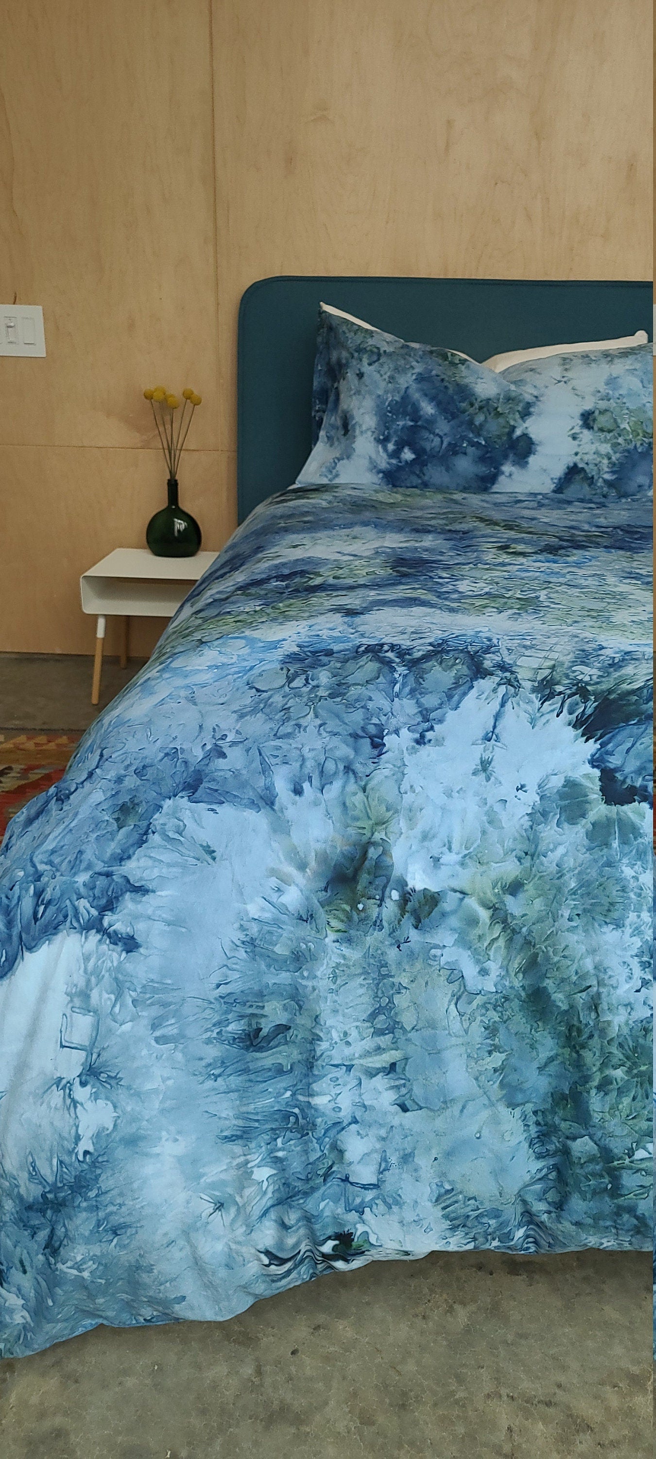 Ocean Tide Tie-Dye Duvet Cover Set | Boho Cotton Bedding for Dorm & Home | Twin XL to King