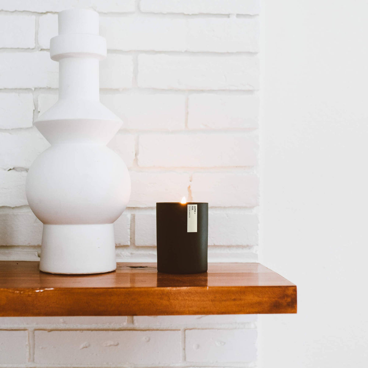Aspen + Fog - Matte Black Tumbler Soy Candle