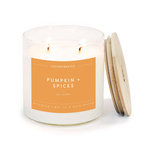 Pumpkin + Spices - Clear Glass Tumbler Soy Candle