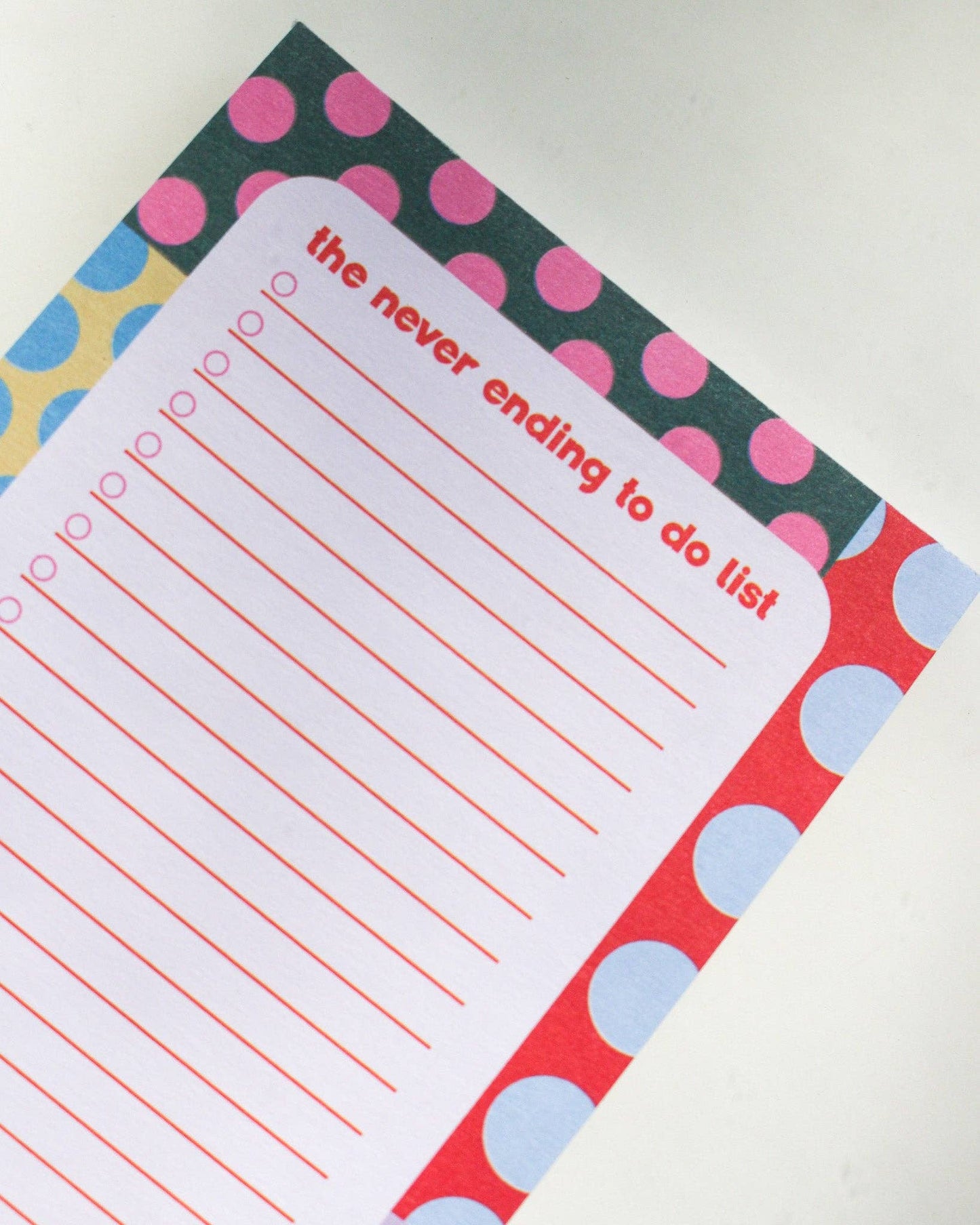 Polka Dot Never Ending To Do List Notepad