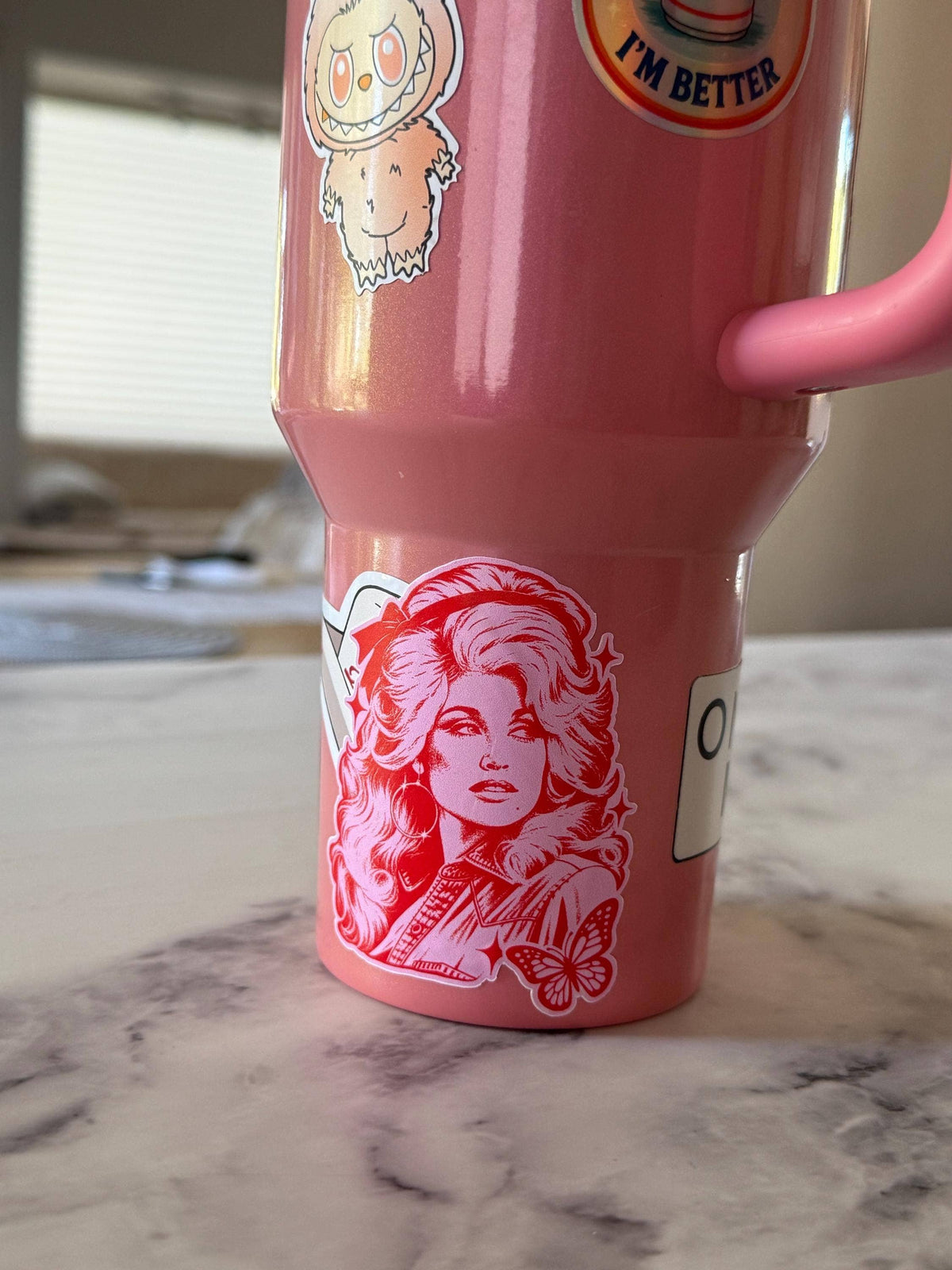 Dolly Parton Pink Retro Country Music Vinyl Sticke