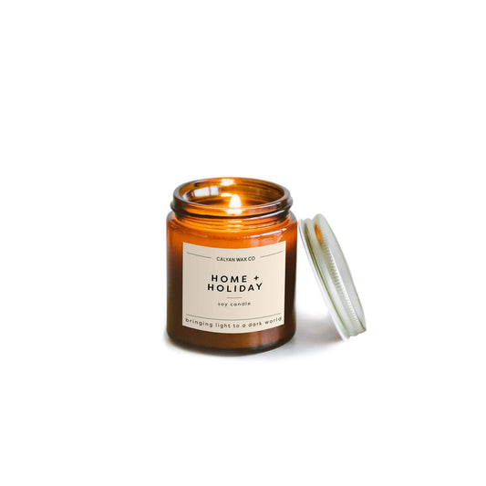 Home + Holiday - Mini Amber Jar Soy Candle