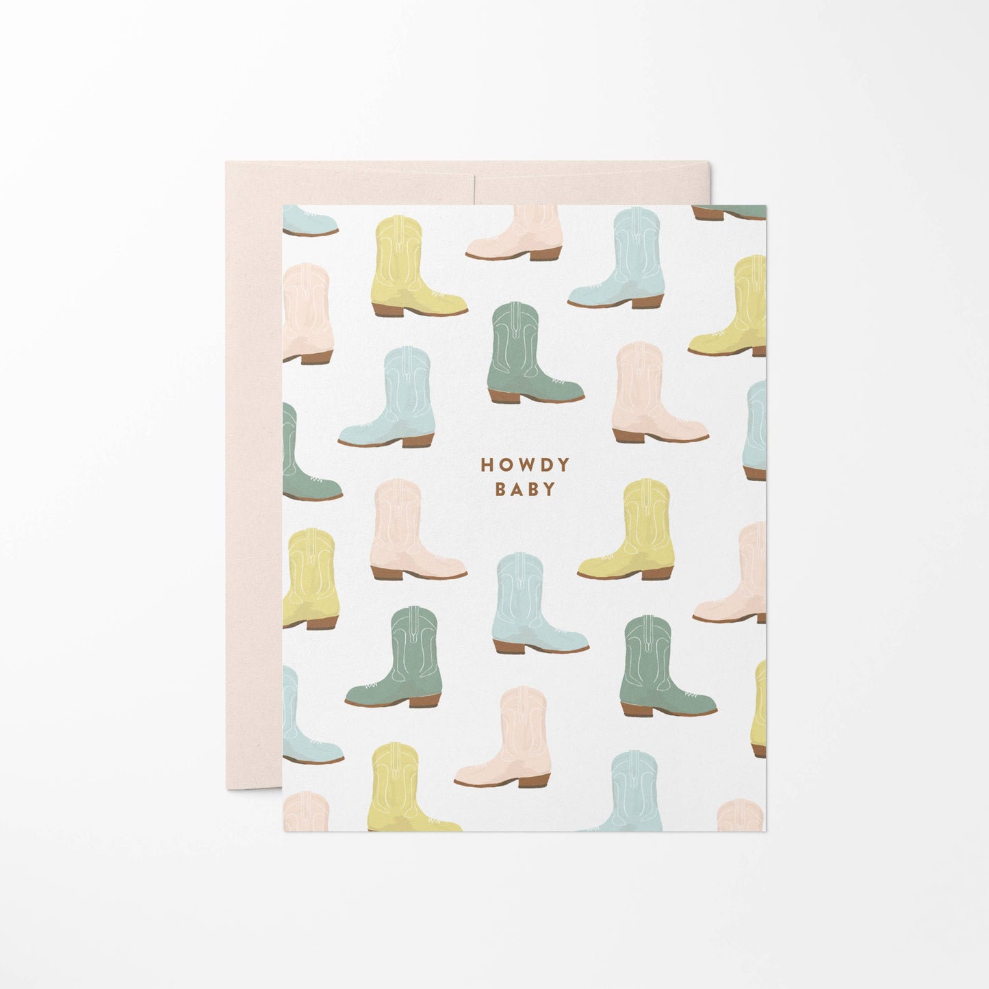 Howdy Baby Cowboy Boots, Western Baby Card
