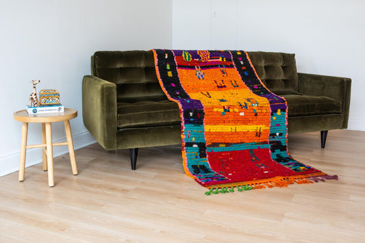 Vibrant Moroccan Boujaad Rug Runner