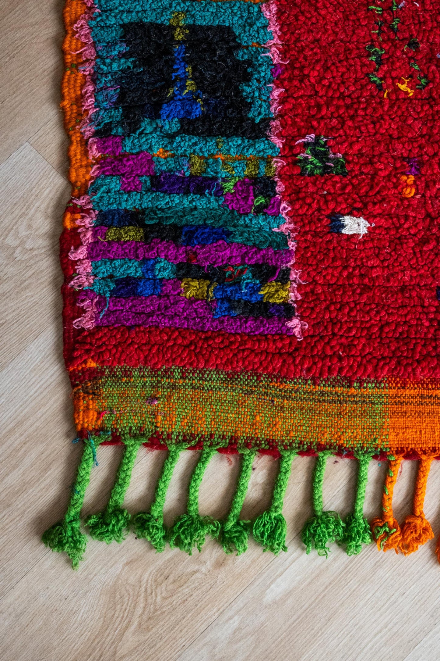 Vibrant Moroccan Boujaad Rug Runner