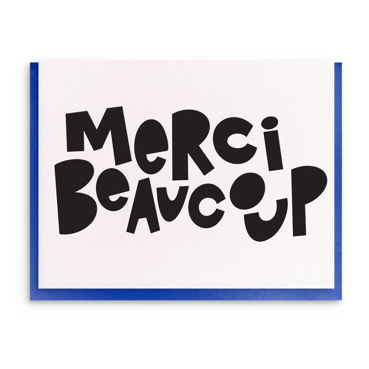 Merci Beaucoup, Letterpress Thank You Greeting Card