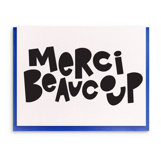 Merci Beaucoup, Letterpress Thank You Greeting Card
