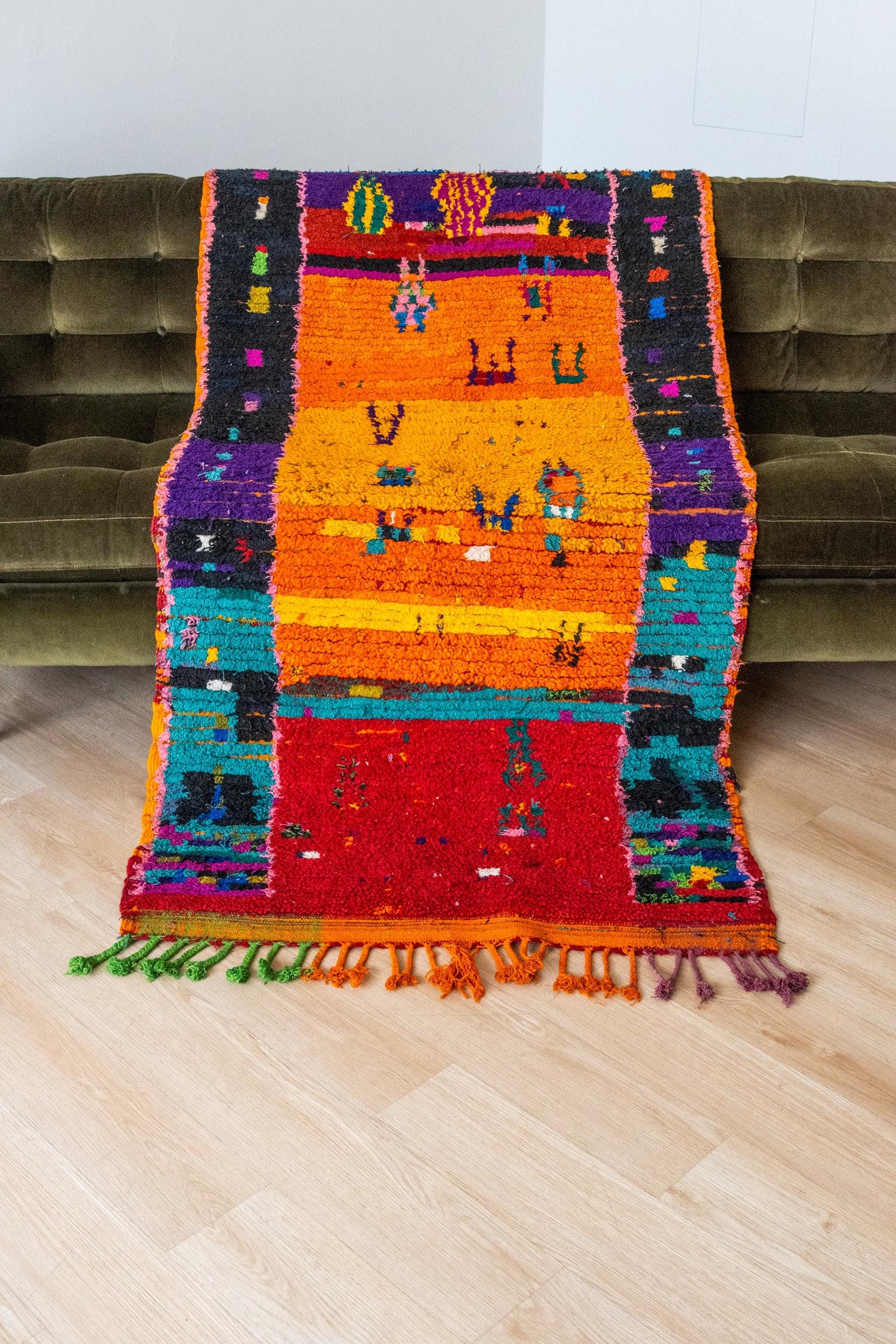 Vibrant Moroccan Boujaad Rug Runner