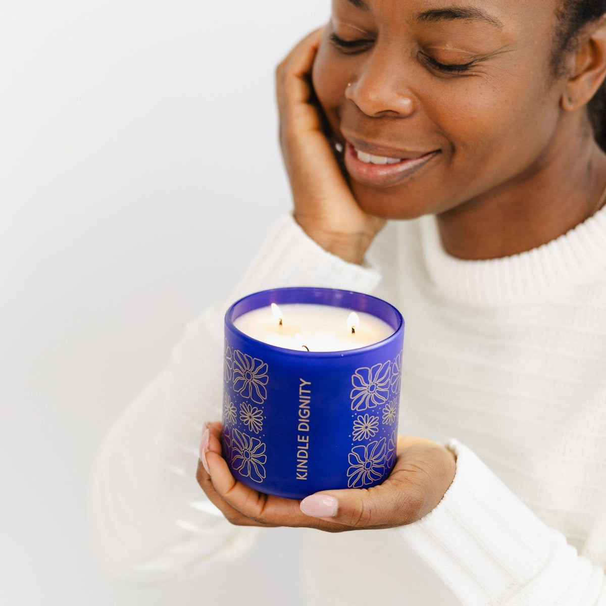 Indigo + Yuzu - 3 Wick Clear Glass Tumbler Soy Candle