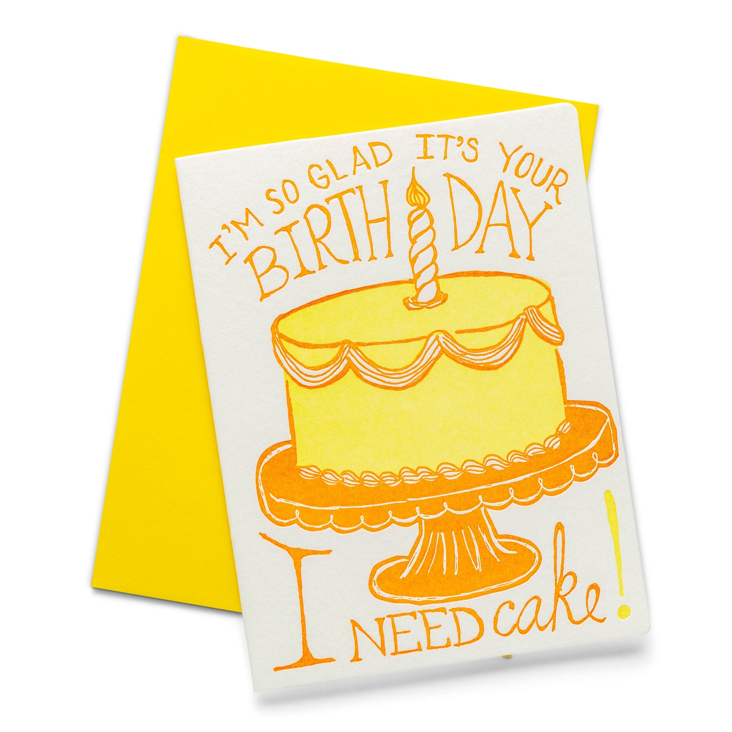 Cake | Letterpress Greeting Card | Birthday