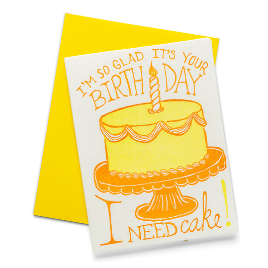 Cake | Letterpress Greeting Card | Birthday