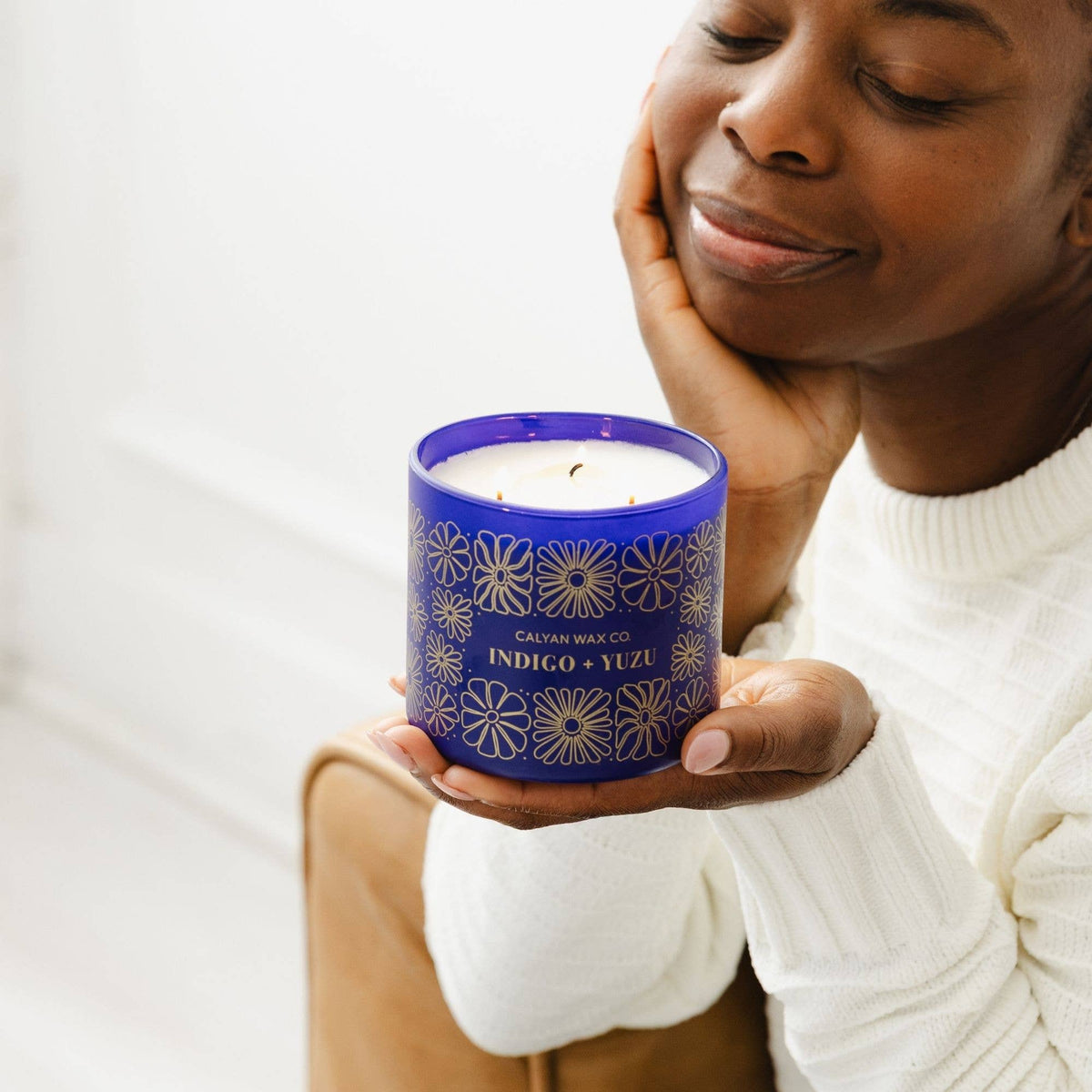 Indigo + Yuzu - 3 Wick Clear Glass Tumbler Soy Candle