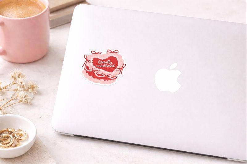 Unbothered Funny Matte Vinyl Laptop Decal
