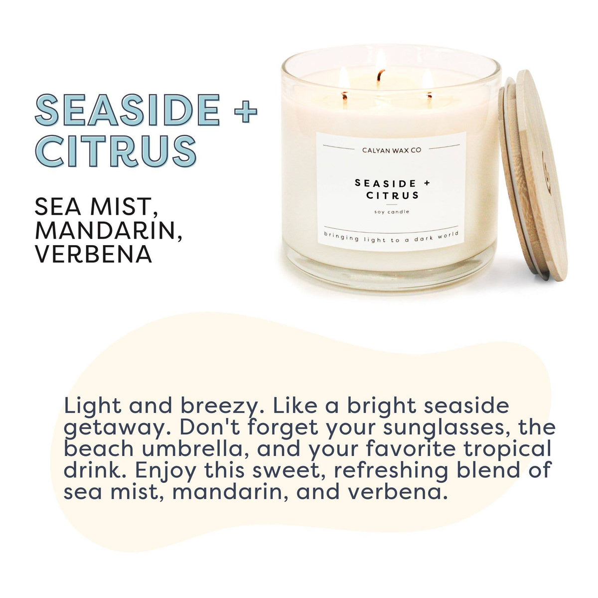 Seaside + Citrus - 3 Wick Clear Glass Tumbler Soy Candle