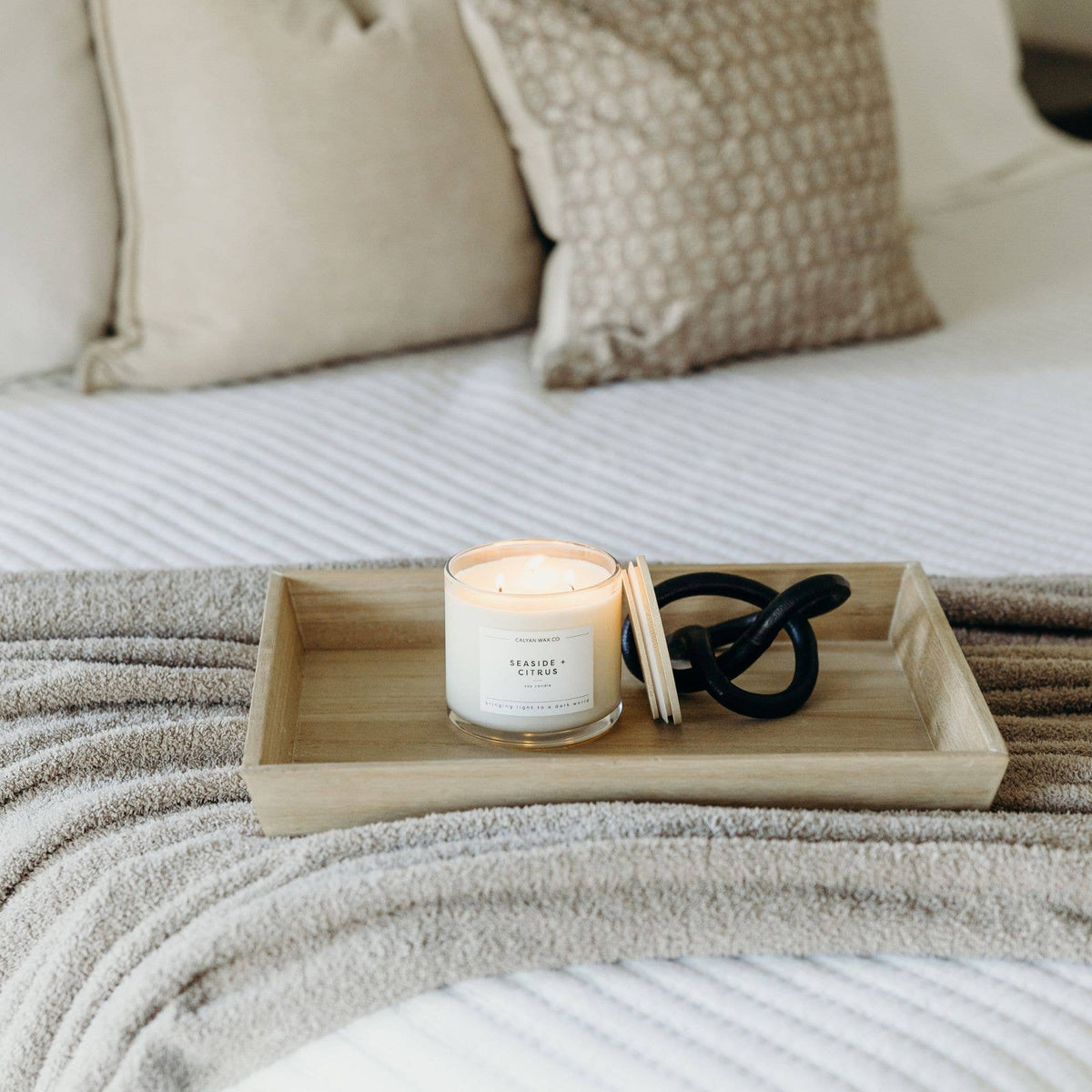 Seaside + Citrus - 3 Wick Clear Glass Tumbler Soy Candle