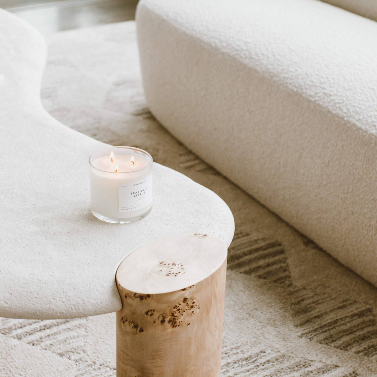 Seaside + Citrus - 3 Wick Clear Glass Tumbler Soy Candle