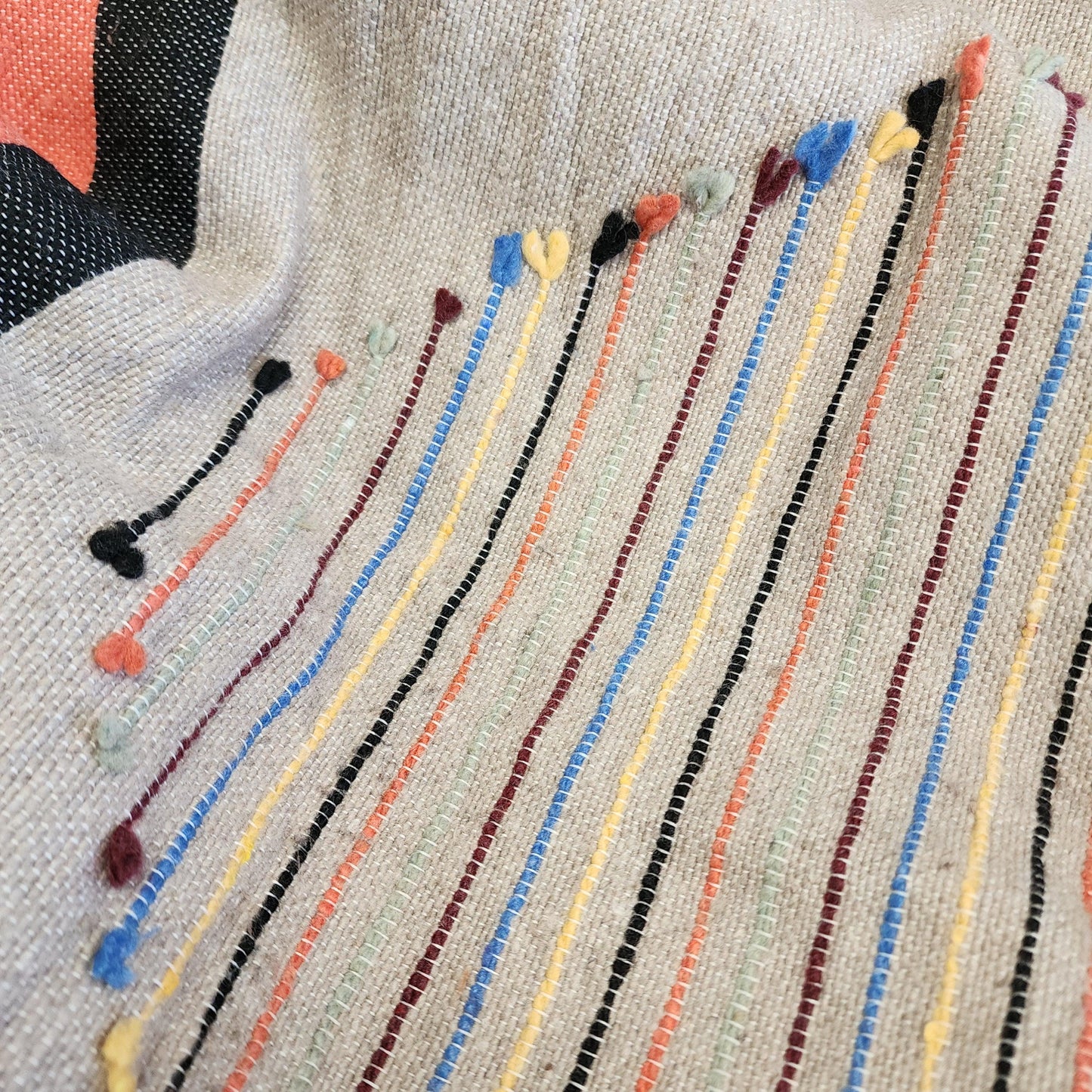 Moroccan Handwoven Cotton Blanket: Authentic Artisan Coverlet for Bedroom, Sofa, and Home Decor
