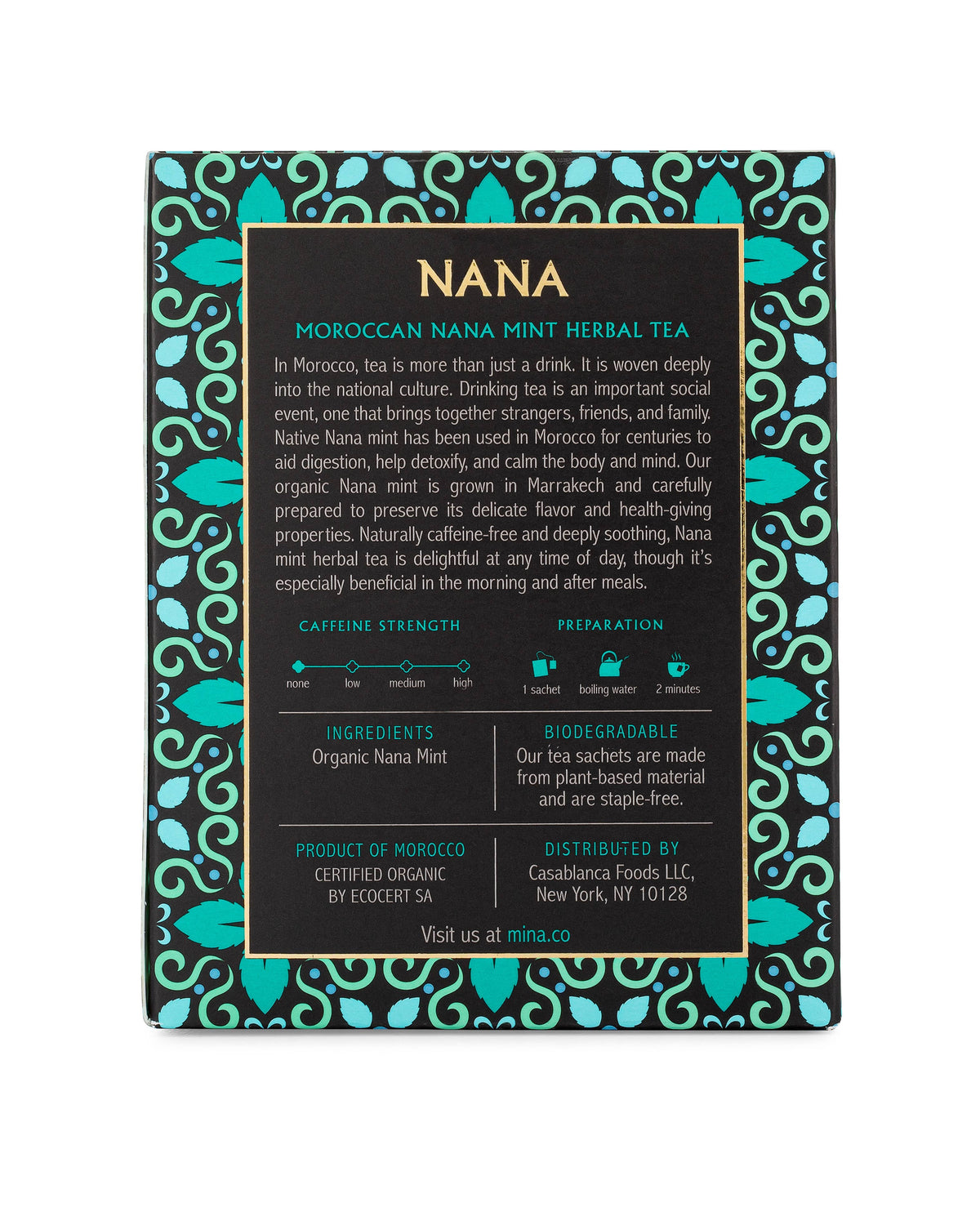 15 ct Nana Organic Moroccan Nana Mint Herbal Tea