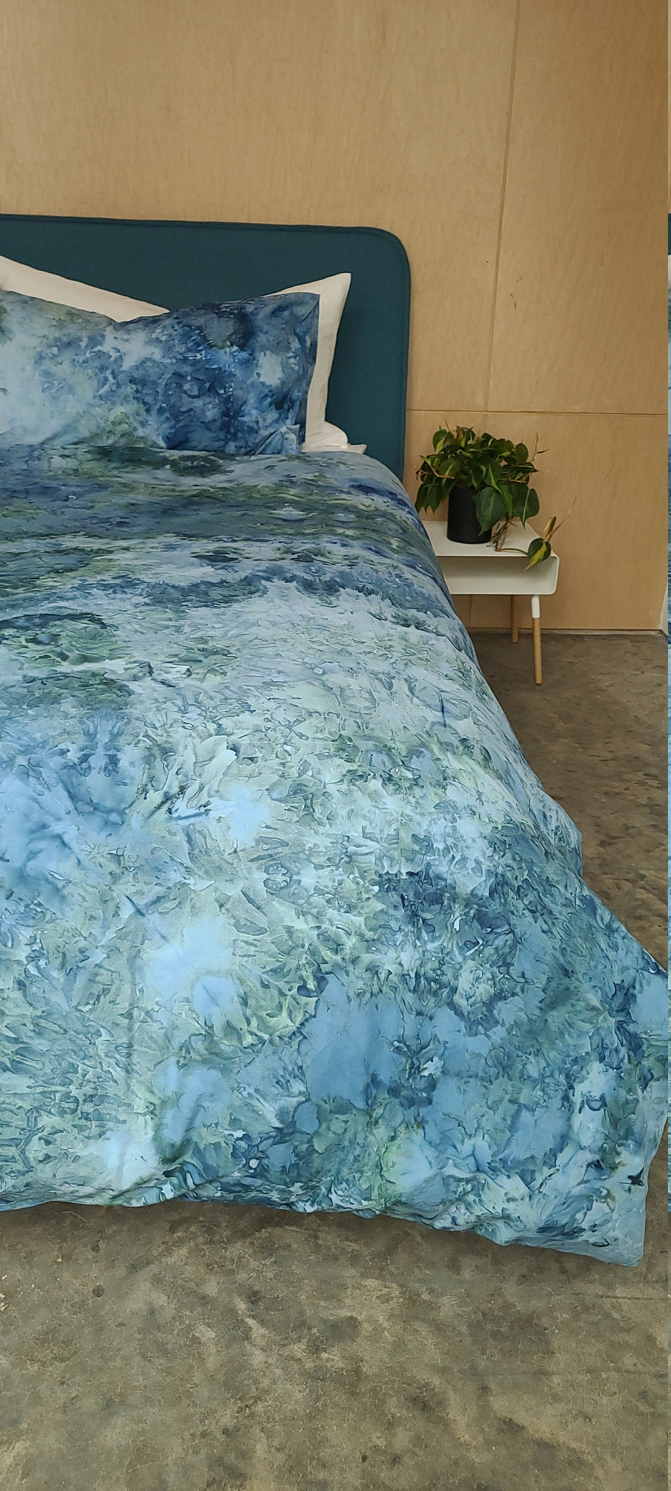 Ocean Tide Tie-Dye Duvet Cover Set | Boho Cotton Bedding for Dorm & Home | Twin XL to King