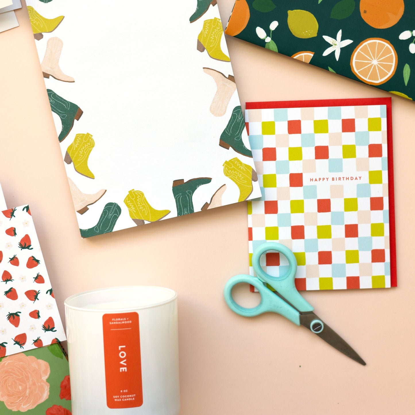 Colorful Checkered Birthday Card