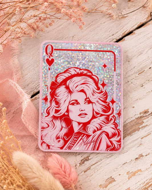 Dolly Parton Queen of Hearts Glitter Sticker