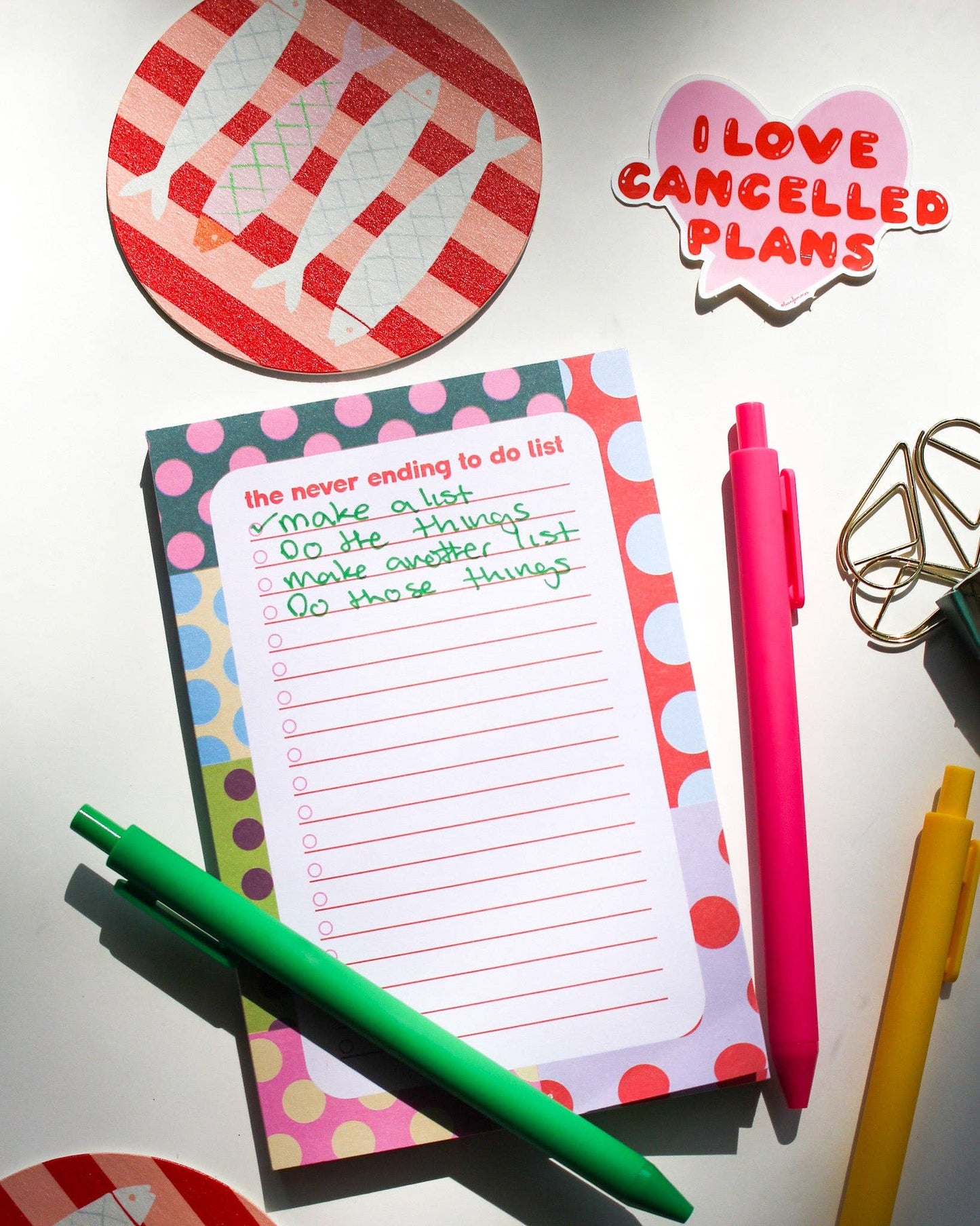 Polka Dot Never Ending To Do List Notepad