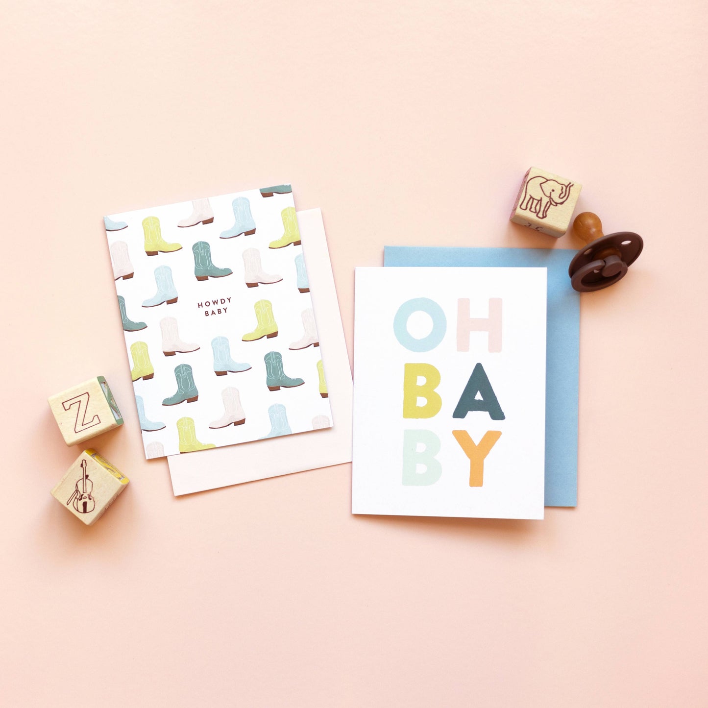 Howdy Baby Cowboy Boots, Western Baby Card