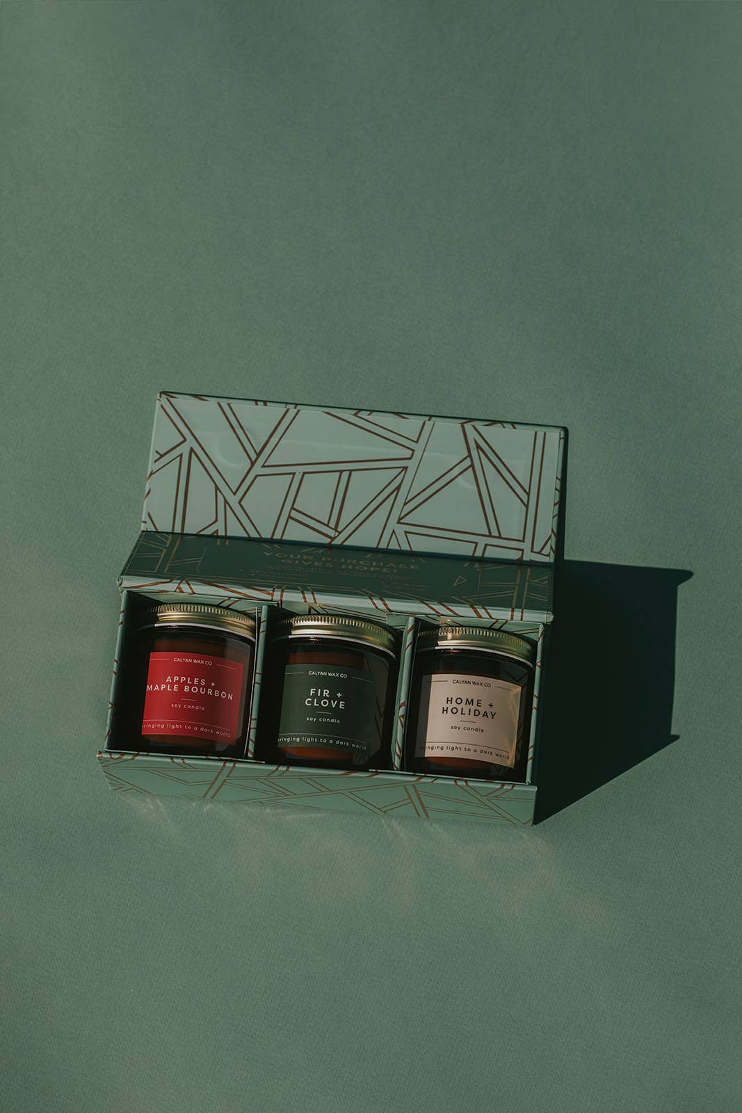 Holiday Gift Set - Mini Amber Jar Candles - 3 Pack
