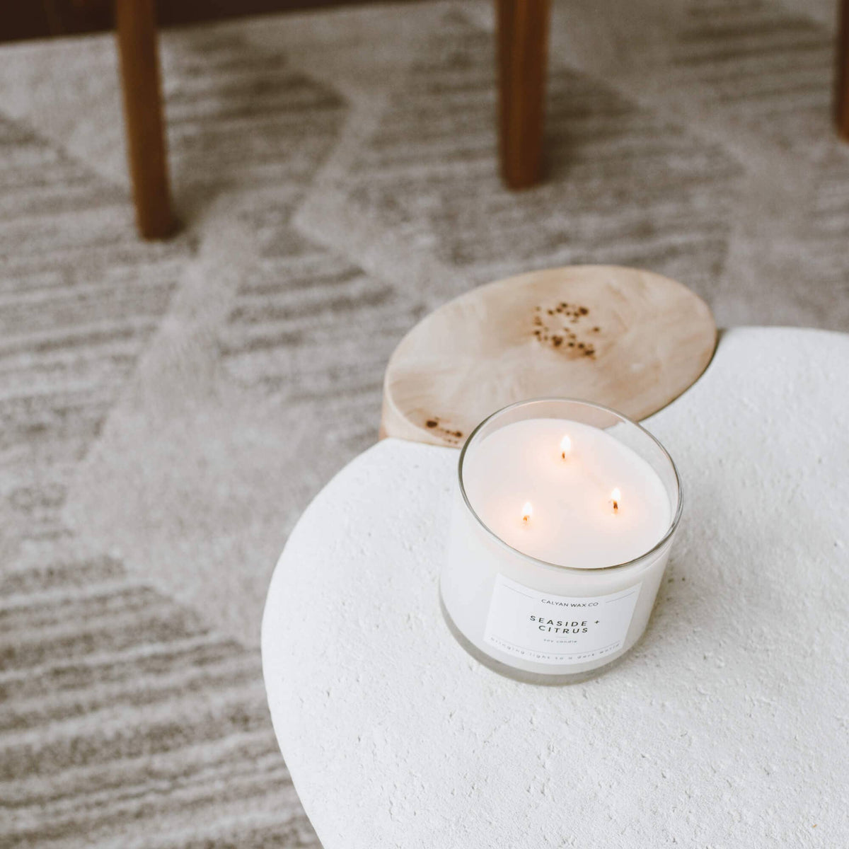 Seaside + Citrus - 3 Wick Clear Glass Tumbler Soy Candle