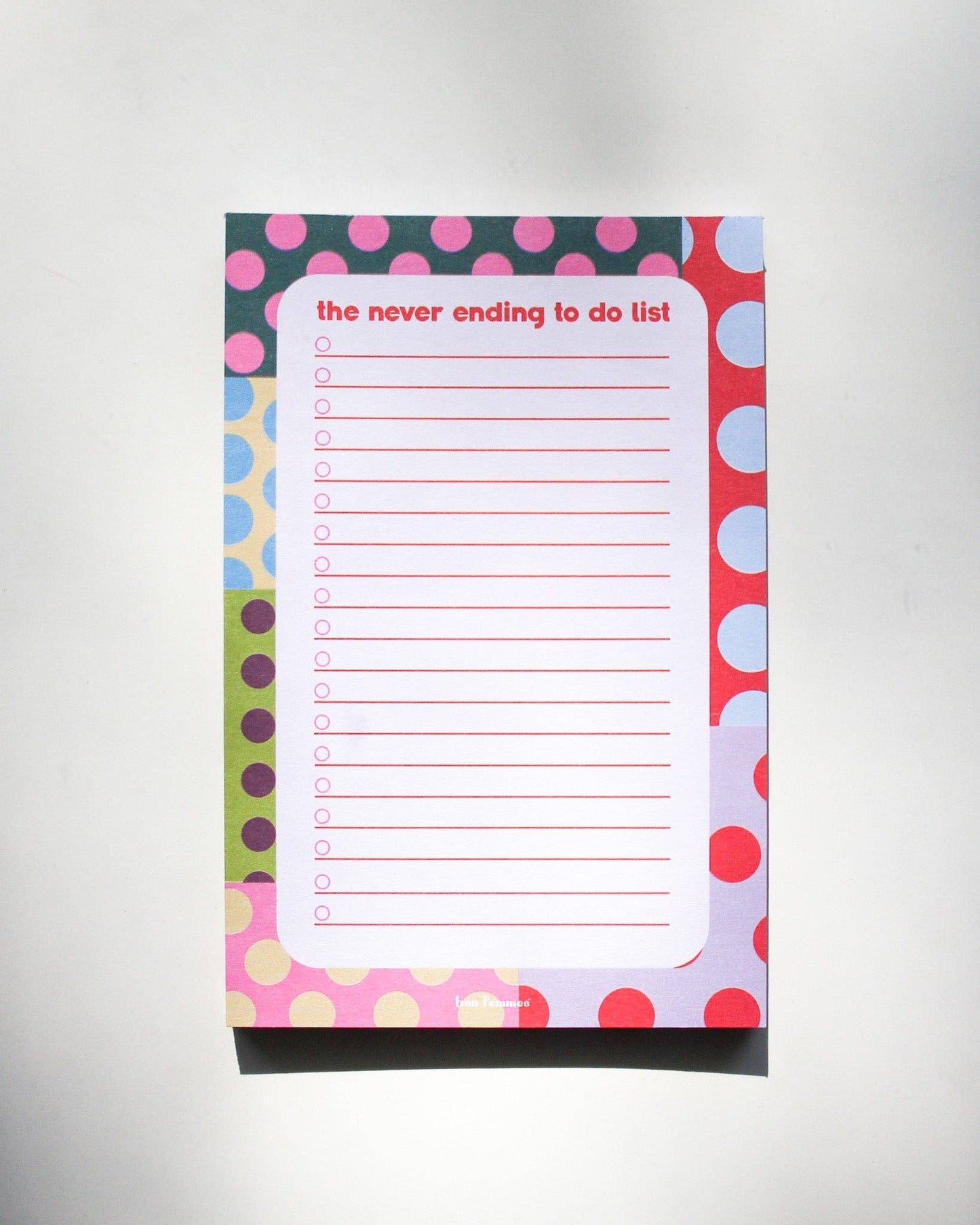 Polka Dot Never Ending To Do List Notepad